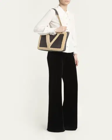 Valentino Garavani Viva Superstar Medium Shearling VLogo Tote Bag | Thumbnail 5 Valentino Garavani Viva Superstar Medium Shearling VLogo Tote Bag | Thumbnail 5