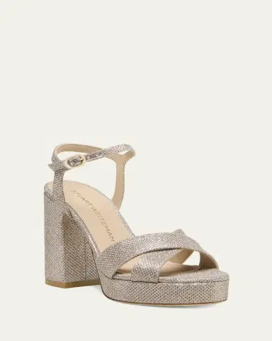 Stuart Weitzman Dayna Metallic Crisscross Platform Sandals | Thumbnail 2 Stuart Weitzman Dayna Metallic Crisscross Platform Sandals | Thumbnail 2