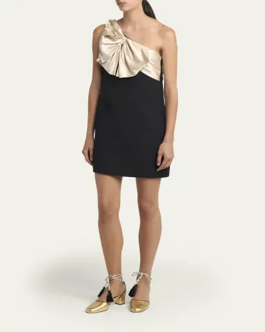 Valentino Garavani Satin Bow One-Shoulder Mini Dress | Thumbnail 4 Valentino Garavani Satin Bow One-Shoulder Mini Dress | Thumbnail 4