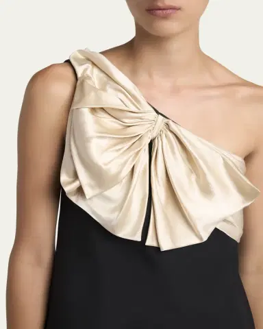 Valentino Garavani Satin Bow One-Shoulder Mini Dress | Thumbnail 5 Valentino Garavani Satin Bow One-Shoulder Mini Dress | Thumbnail 5