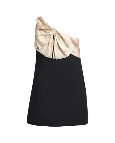 Valentino Garavani Satin Bow One-Shoulder Mini Dress | Thumbnail 1 Valentino Garavani Satin Bow One-Shoulder Mini Dress | Thumbnail 1