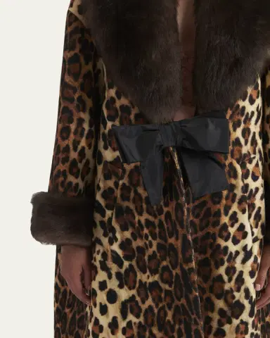 Valentino Garavani Sheep Shearling-Trim Leopard-Print Wool Oversized Coat | Thumbnail 5 Valentino Garavani Sheep Shearling-Trim Leopard-Print Wool Oversized Coat | Thumbnail 5