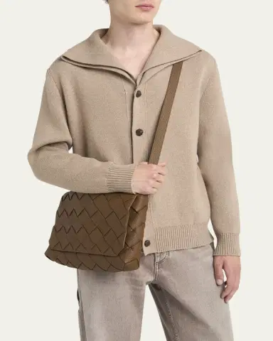 Bottega Veneta Men's Diago Large Intreccio Leather Crossbody Bag | Thumbnail 6 Bottega Veneta Men's Diago Large Intreccio Leather Crossbody Bag | Thumbnail 6