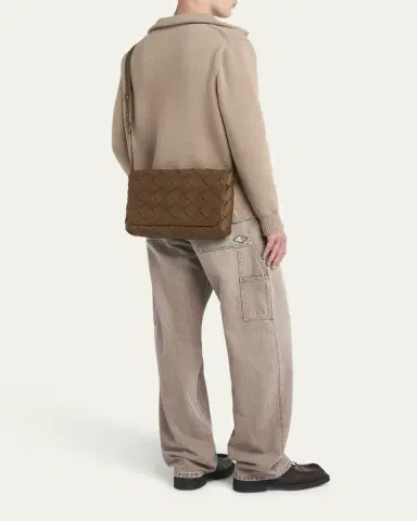 Bottega Veneta Men's Diago Large Intreccio Leather Crossbody Bag | Thumbnail 7 Bottega Veneta Men's Diago Large Intreccio Leather Crossbody Bag | Thumbnail 7