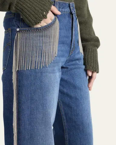 Stella McCartney Fringe Wide-Leg Jeans | Thumbnail 2 Stella McCartney Fringe Wide-Leg Jeans | Thumbnail 2