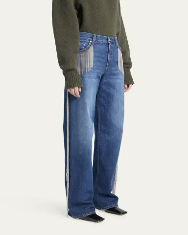 Stella McCartney Fringe Wide-Leg Jeans | Thumbnail 3 Stella McCartney Fringe Wide-Leg Jeans | Thumbnail 3