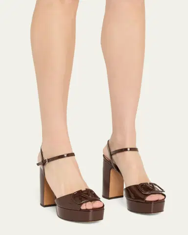 Valentino Garavani VLogo Signature Patent Leather Platform Sandals | Thumbnail 2 Valentino Garavani VLogo Signature Patent Leather Platform Sandals | Thumbnail 2
