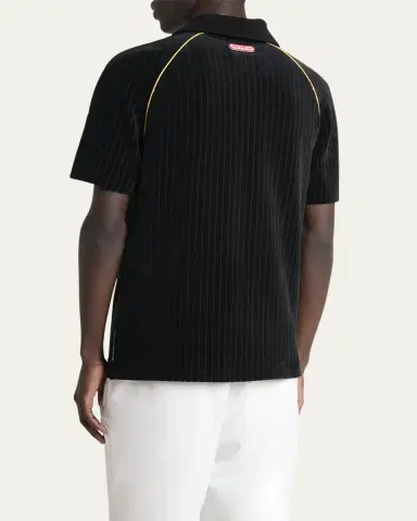 CASABLANCA Men's Velvet Rib Raglan Polo Shirt | Thumbnail 3 CASABLANCA Men's Velvet Rib Raglan Polo Shirt | Thumbnail 3