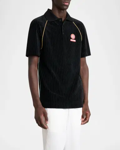 CASABLANCA Men's Velvet Rib Raglan Polo Shirt | Thumbnail 7 CASABLANCA Men's Velvet Rib Raglan Polo Shirt | Thumbnail 7