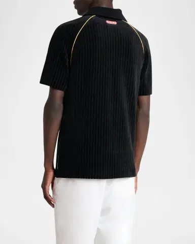 CASABLANCA Men's Velvet Rib Raglan Polo Shirt | Thumbnail 8 CASABLANCA Men's Velvet Rib Raglan Polo Shirt | Thumbnail 8