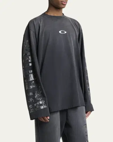 Balenciaga Men's Security Tape Oversized Long-Sleeve T-Shirt | Thumbnail 4 Balenciaga Men's Security Tape Oversized Long-Sleeve T-Shirt | Thumbnail 4