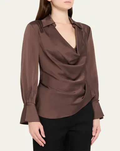Simkhai Symone Long-Sleeve Cowl-Neck Top | Thumbnail 4 Simkhai Symone Long-Sleeve Cowl-Neck Top | Thumbnail 4
