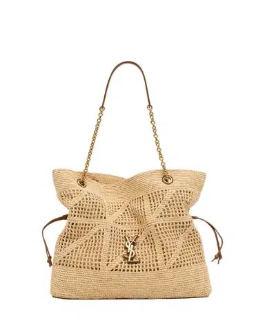 Saint Laurent Jamie YSL Shopper Tote Bag in Woven Raffia | Thumbnail 1 Saint Laurent Jamie YSL Shopper Tote Bag in Woven Raffia | Thumbnail 1