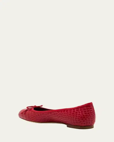Manolo Blahnik Verallim Croc-Embossed Leather Ballerina Flats | Thumbnail 4 Manolo Blahnik Verallim Croc-Embossed Leather Ballerina Flats | Thumbnail 4