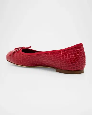 Manolo Blahnik Verallim Croc-Embossed Leather Ballerina Flats | Thumbnail 8 Manolo Blahnik Verallim Croc-Embossed Leather Ballerina Flats | Thumbnail 8