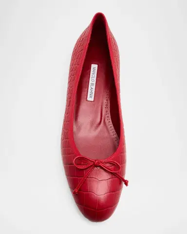 Manolo Blahnik Verallim Croc-Embossed Leather Ballerina Flats | Thumbnail 10 Manolo Blahnik Verallim Croc-Embossed Leather Ballerina Flats | Thumbnail 10