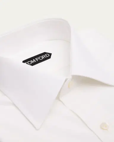 TOM FORD Men's Cotton Point-Collar Dress Shirt | Thumbnail 2 TOM FORD Men's Cotton Point-Collar Dress Shirt | Thumbnail 2