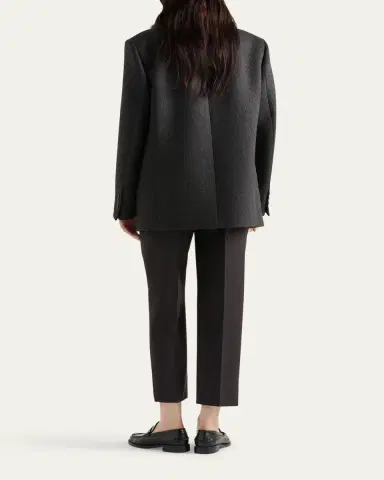 Prada Cropped Wool Check Tailored Pants | Thumbnail 3 Prada Cropped Wool Check Tailored Pants | Thumbnail 3