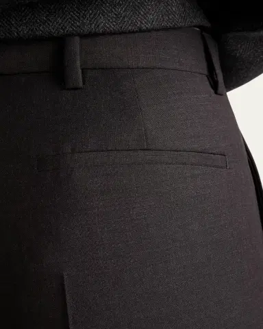 Prada Cropped Wool Check Tailored Pants | Thumbnail 5 Prada Cropped Wool Check Tailored Pants | Thumbnail 5
