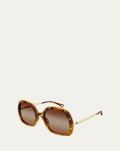 Chloé Leia 56mm Acetate & Metal Square Sunglasses | Thumbnail 2 Chloé Leia 56mm Acetate & Metal Square Sunglasses | Thumbnail 2