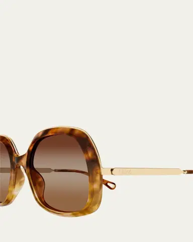 Chloé Leia 56mm Acetate & Metal Square Sunglasses | Thumbnail 3 Chloé Leia 56mm Acetate & Metal Square Sunglasses | Thumbnail 3