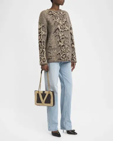 Valentino Garavani Viva Superstar Small Shearling VLogo Tote Bag | Thumbnail 4 Valentino Garavani Viva Superstar Small Shearling VLogo Tote Bag | Thumbnail 4