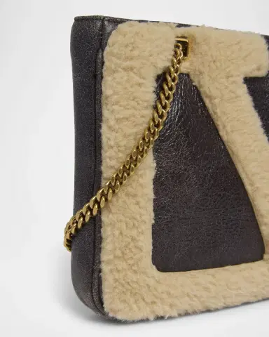 Valentino Garavani Viva Superstar Small Shearling VLogo Tote Bag | Thumbnail 5 Valentino Garavani Viva Superstar Small Shearling VLogo Tote Bag | Thumbnail 5