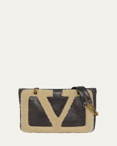 Valentino Garavani Viva Superstar Small Shearling VLogo Tote Bag | Thumbnail 6 Valentino Garavani Viva Superstar Small Shearling VLogo Tote Bag | Thumbnail 6