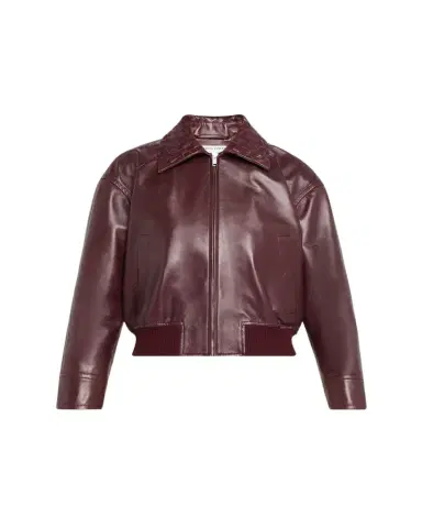 Bottega Veneta Intrecciato Collar Leather Bomber Jacket | Thumbnail 1 Bottega Veneta Intrecciato Collar Leather Bomber Jacket | Thumbnail 1