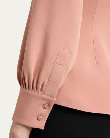 Valentino Garavani Neck-Scarf Silk Georgette Button-Down Shirt | Thumbnail 5 Valentino Garavani Neck-Scarf Silk Georgette Button-Down Shirt | Thumbnail 5