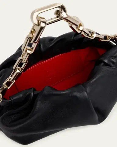 Christian Louboutin Eva Small Pleated Shoulder Bag in Nappa Leather | Thumbnail 3 Christian Louboutin Eva Small Pleated Shoulder Bag in Nappa Leather | Thumbnail 3