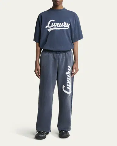 Balenciaga Men's Luxury Script Terry Relaxed-Fit Sweatpants | Thumbnail 2 Balenciaga Men's Luxury Script Terry Relaxed-Fit Sweatpants | Thumbnail 2