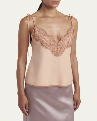 Valentino Garavani Lace-Trim Silk Cami Top | Thumbnail 4 Valentino Garavani Lace-Trim Silk Cami Top | Thumbnail 4