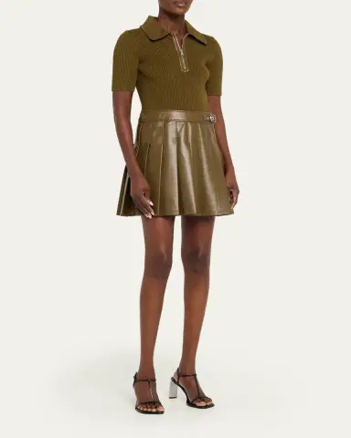 SIMKHAI Linnie Pleated Combo Mini Dress | Thumbnail 8 SIMKHAI Linnie Pleated Combo Mini Dress | Thumbnail 8
