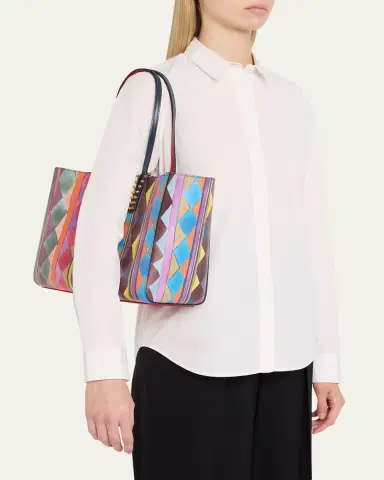 Christian Louboutin Cabata Small Losange-Print Leather Tote Bag | Thumbnail 2 Christian Louboutin Cabata Small Losange-Print Leather Tote Bag | Thumbnail 2