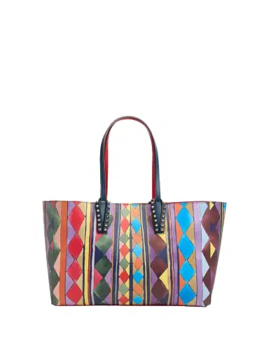 Christian Louboutin Cabata Small Losange-Print Leather Tote Bag | Thumbnail 1 Christian Louboutin Cabata Small Losange-Print Leather Tote Bag | Thumbnail 1