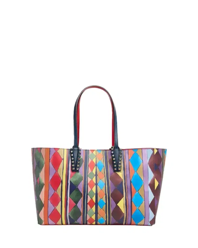 Cabata Small Losange-Print Leather Tote Bag Cabata Small Losange-Print Leather Tote Bag