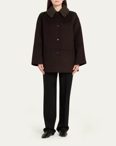 Proenza Schouler Lisa Double-Face Wool Coat with Removable Collar | Thumbnail 2 Proenza Schouler Lisa Double-Face Wool Coat with Removable Collar | Thumbnail 2