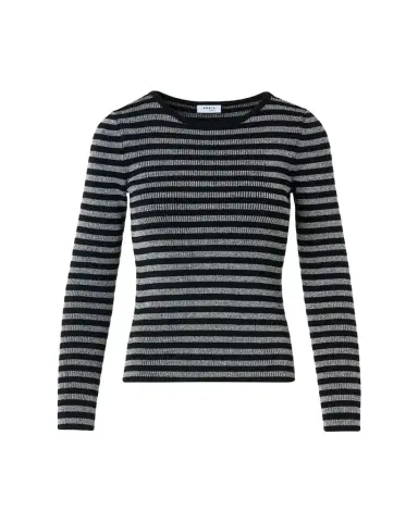 Akris punto Metallic Striped Rib Knit Sweater | Thumbnail 1 Akris punto Metallic Striped Rib Knit Sweater | Thumbnail 1