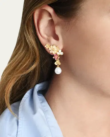 Anabel Aram Jewelry Wildflowers Pearl Drop Earrings | Thumbnail 2 Anabel Aram Jewelry Wildflowers Pearl Drop Earrings | Thumbnail 2