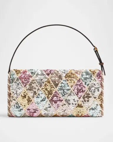 Valentino Garavani Vain Small Diamond Sequin-Embroidered Shoulder Bag | Thumbnail 2 Valentino Garavani Vain Small Diamond Sequin-Embroidered Shoulder Bag | Thumbnail 2