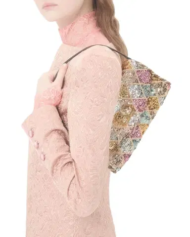 Valentino Garavani Vain Small Diamond Sequin-Embroidered Shoulder Bag | Thumbnail 1 Valentino Garavani Vain Small Diamond Sequin-Embroidered Shoulder Bag | Thumbnail 1