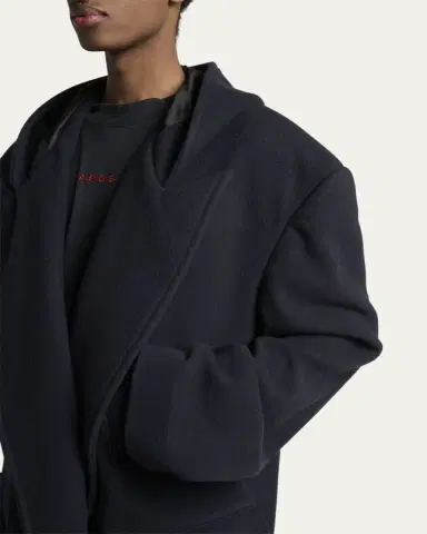 Balenciaga Men's Wool Oversized Hooded Short Coat | Thumbnail 5 Balenciaga Men's Wool Oversized Hooded Short Coat | Thumbnail 5