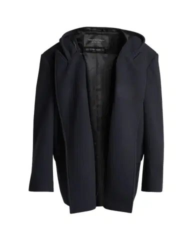 Balenciaga Men's Wool Oversized Hooded Short Coat | Thumbnail 1 Balenciaga Men's Wool Oversized Hooded Short Coat | Thumbnail 1