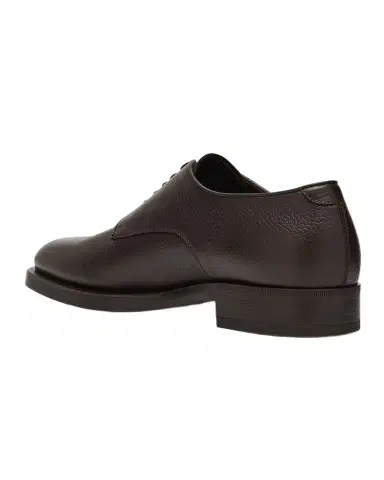 Giorgio Armani Mens Grained Calf Leather Rubber-Sole Derby Shoes | Thumbnail 1 Giorgio Armani Mens Grained Calf Leather Rubber-Sole Derby Shoes | Thumbnail 1