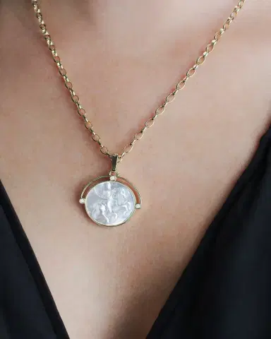 Anabel Aram Jewelry Pegasus Mother-of-Pearl Coin Pendant Necklace | Thumbnail 2 Anabel Aram Jewelry Pegasus Mother-of-Pearl Coin Pendant Necklace | Thumbnail 2