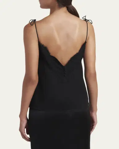 Valentino Garavani Lace-Trim Silk Cami Top | Thumbnail 3 Valentino Garavani Lace-Trim Silk Cami Top | Thumbnail 3