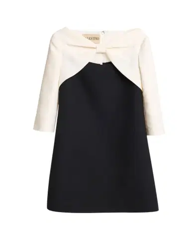 Valentino Garavani Colorblock Bow Long-Sleeve Mini Dress | Thumbnail 1 Valentino Garavani Colorblock Bow Long-Sleeve Mini Dress | Thumbnail 1