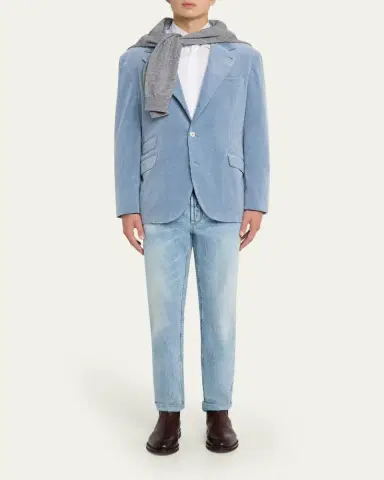 Brunello Cucinelli Men's Cotton and Cashmere Corduroy Sport Coat | Thumbnail 2 Brunello Cucinelli Men's Cotton and Cashmere Corduroy Sport Coat | Thumbnail 2