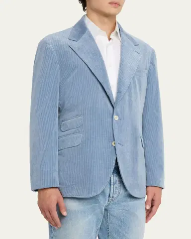 Brunello Cucinelli Men's Cotton and Cashmere Corduroy Sport Coat | Thumbnail 4 Brunello Cucinelli Men's Cotton and Cashmere Corduroy Sport Coat | Thumbnail 4